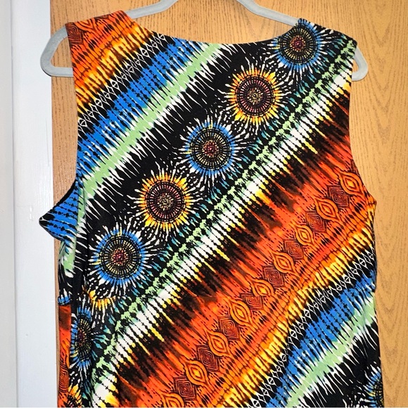 Chico’s Multicolor Sunburst Rainbow Sleeveless Maxi Dress | Size XL - Picture 7 of 9